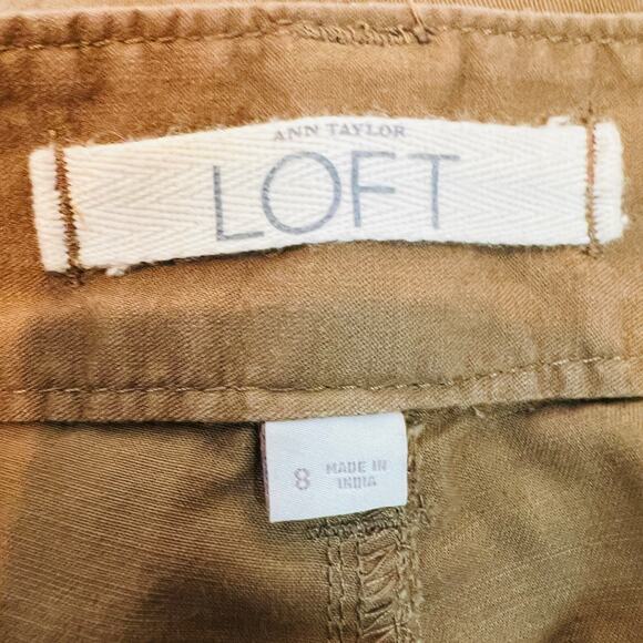 Ann Taylor LOFT Safari Pants Lightweight Cotton Stretch Camel - 8 - Picture 4 of 4